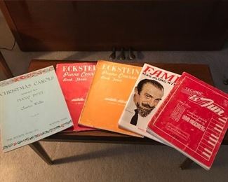 Piano books and sheet music