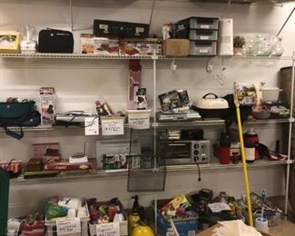 Small appliances, games, grouped items