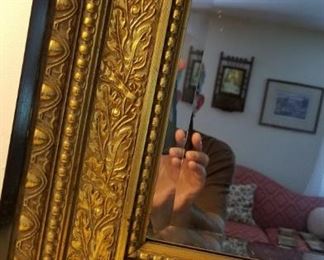 antique gilded mirror detail