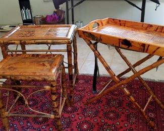 matching set: 3 nesting tables, tray top table and chair