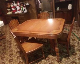 Turn of the Century hand painted kitchen table & Chairs