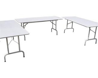 43. Lot of Three 3 6 Foot Catering Tables