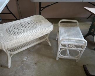 Wicker table and side table