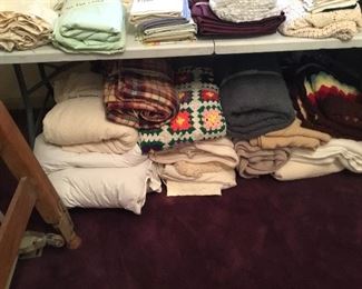 Bedding -Afghans, sheets, pillow cases, and more