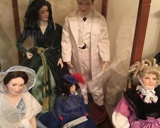 Assortment of “Gone with the Wind” dolls - Rhett, Scarlet, Bonnie Blue and aunts