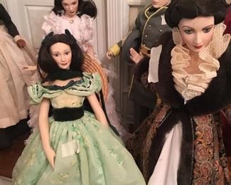Assortment of life-like replicas of the “Gone with the Wind” movie stars