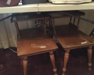 Mid century modern set of end tables
