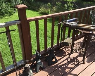 Lots of items on large deck outside