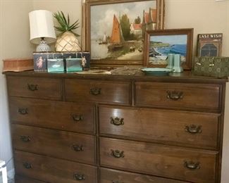 nine drawer walnut dresser