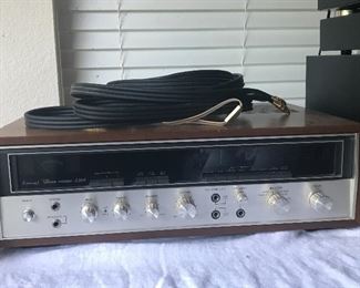 vintage stereo, LPs, and old 38's
