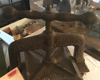 giant antique book press, very cool