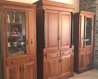 Custom made cabinetry. These are some of the finest made pieces you will ever find by local craftsman. end pieces and join together to make an entirely different cabinet. You have some options here