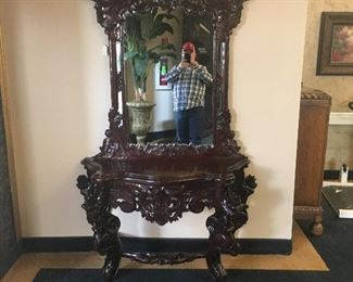 Toscano Entry Table and a Toscano Mirror