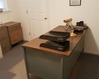 Office desk and files