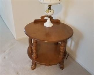 Lamp with matching shade...round table that is 1 of 2