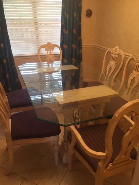 Dining table and 6 chairs