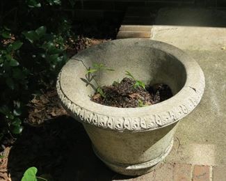 PAIR OF CEMENT PLANTERS.