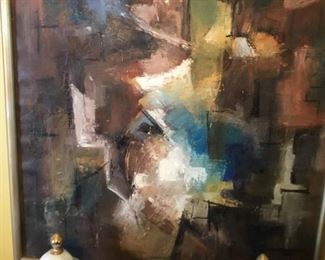 Vintage abstract oil on canvas