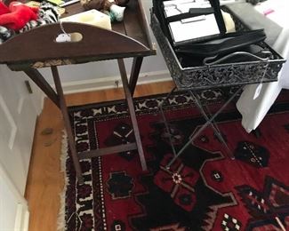Butler’s tray and wrought iron stand