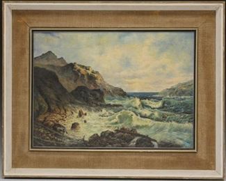 LOT #7022 - EARLY CALIFORNIA OIL ON BOARD, ARTIST SIGNED
