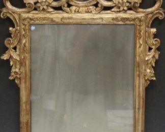 LOT #7024 - ITALIAN FLORAL CARVED GESSO WALL MIRROR, 46" L