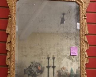 LOT #7116 - FRENCH CARVED GESSO FAUX PAINTED MIRROR, 19TH C.
