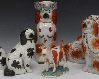 LOT #7112 - LOT OF (6) VINTAGE STAFFORDSHIRE POTTERY