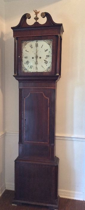 Grandfather Clock, 88" H x 21" W x 9" D.