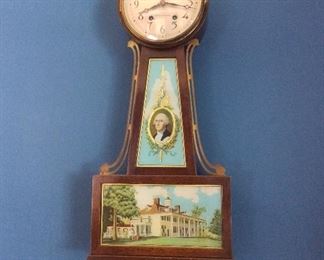 Seth Thomas George Washington Mount Vernon Clock, 29" H.