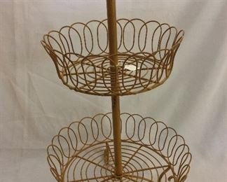 Wire Tiered Basket with Bird Top.