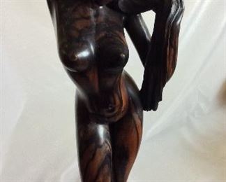 Wood Carved Nude, 28 1/2" H.