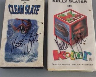 Clean Slate and Kelly Slater in Kolor Surfing VHS Tapes signed by Kelly Slater.