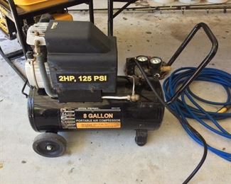 Central Pneumatic 8 Gallon Portable Air Compressor, Model 67501, 2HP, 125 psi. 