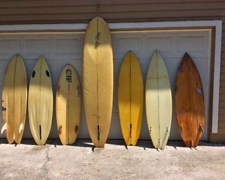 Locally Shaped Surfboards. Incline, 5' 10". CW, 5' 9". CW, 5' 2". Robert Strickland, 8'. MTB, 6'. Incline 6'.