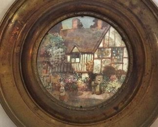 Decorative English Metal Plate, 17" diameter.