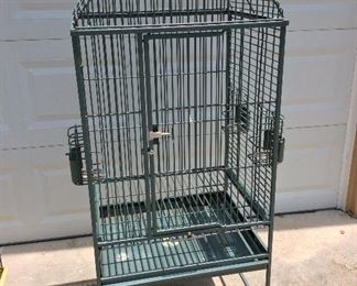 Large Parrot Cage, 56 1/2" H x 28" W x 20" D.