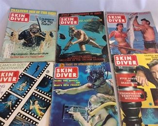 Large Lot of Skin Diver Magazines 1960's - 1980's. 