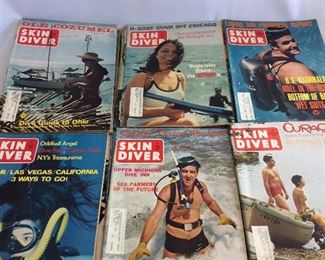 Large Lot of Skin Diver Magazines 1960's - 1980's. 