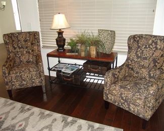 Pair upholstered side chairs