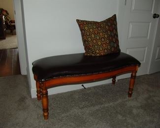 Leatherette upholstered bench