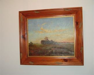 Framed oil painting