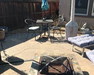 Two seat patio set/ Firepit