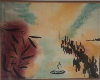 Yangzee part I IZRA. Pigment on Atlas Silk