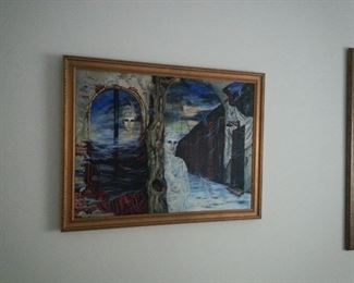original Oil painting "leaving Stalin" depicts the effects of the Gulag on a person