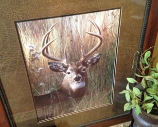 Framed deer art