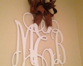 "MEB" scroll initials