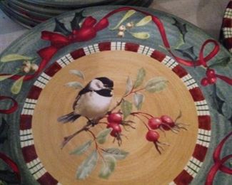 Lenox "Winter Greetings" dishes (different birds on each plate)