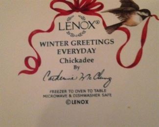 Lenox "Winter Greetings" dishes