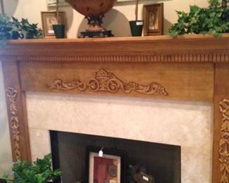 One of the three fireplaces; miscellaneous decor