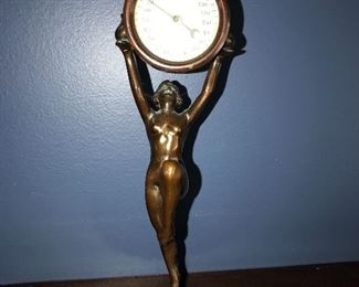 VINTAGE THERMOMETER WOMEN FIGURINE